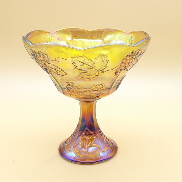 Indiana Glass Company Orange Carnival Compote Serving Dish - Picture 8 of 11